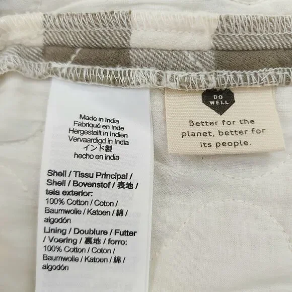 Madewell Flannel Mini Skirt Womens 6 Green Gingham Check Quilted Button Cotton - Picture 10 of 10